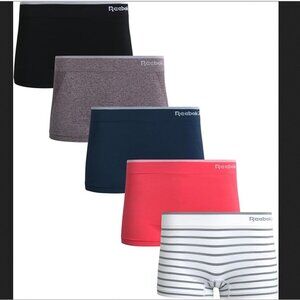 Reebok Women's Seamless Boyshorts Underwear -5 Pk Stretch Performance, 2XL/18
